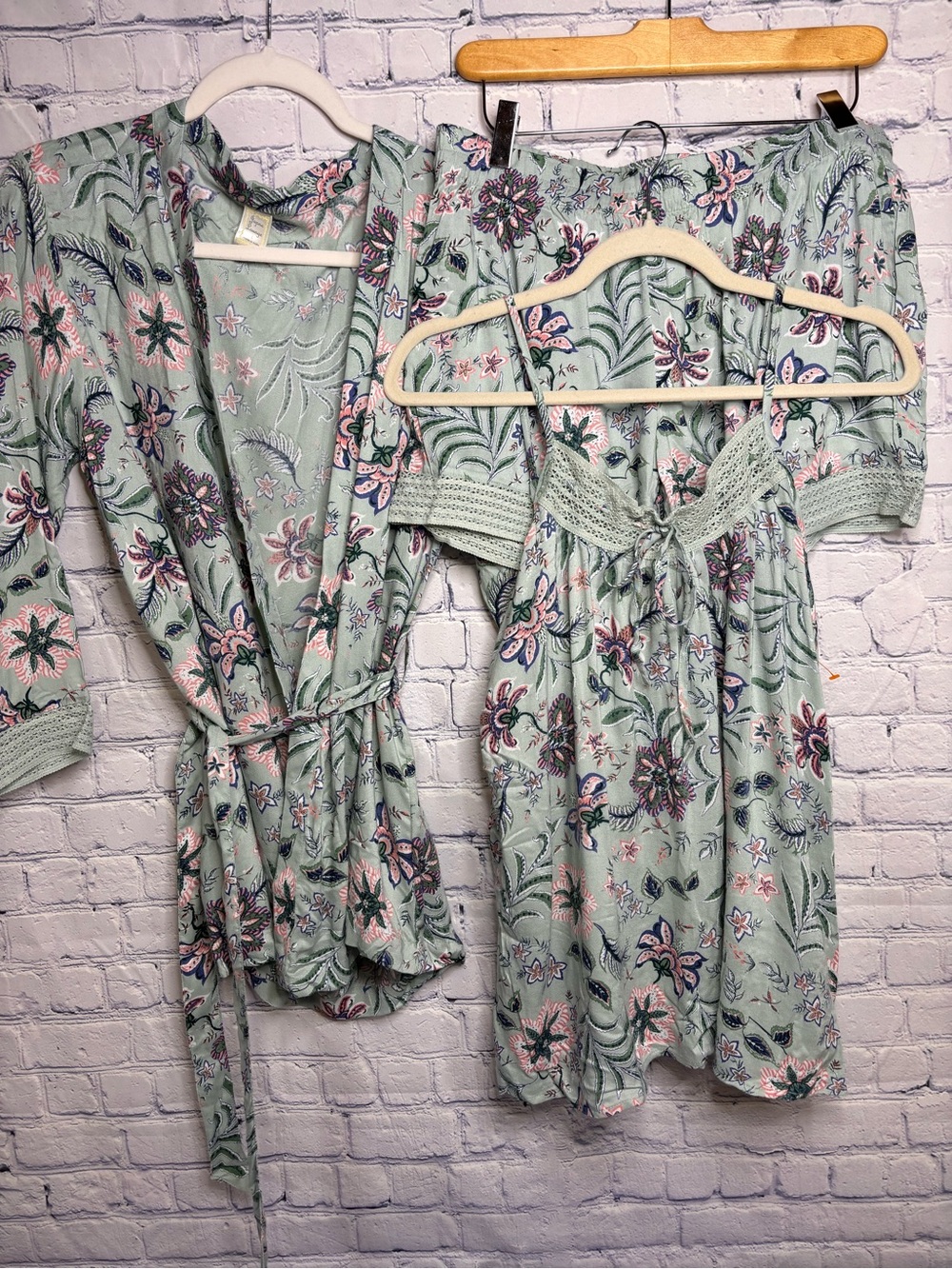 Japna Lounge Floral Three-Piece Cottagecore Loungewear Co Ord Pajama Set L